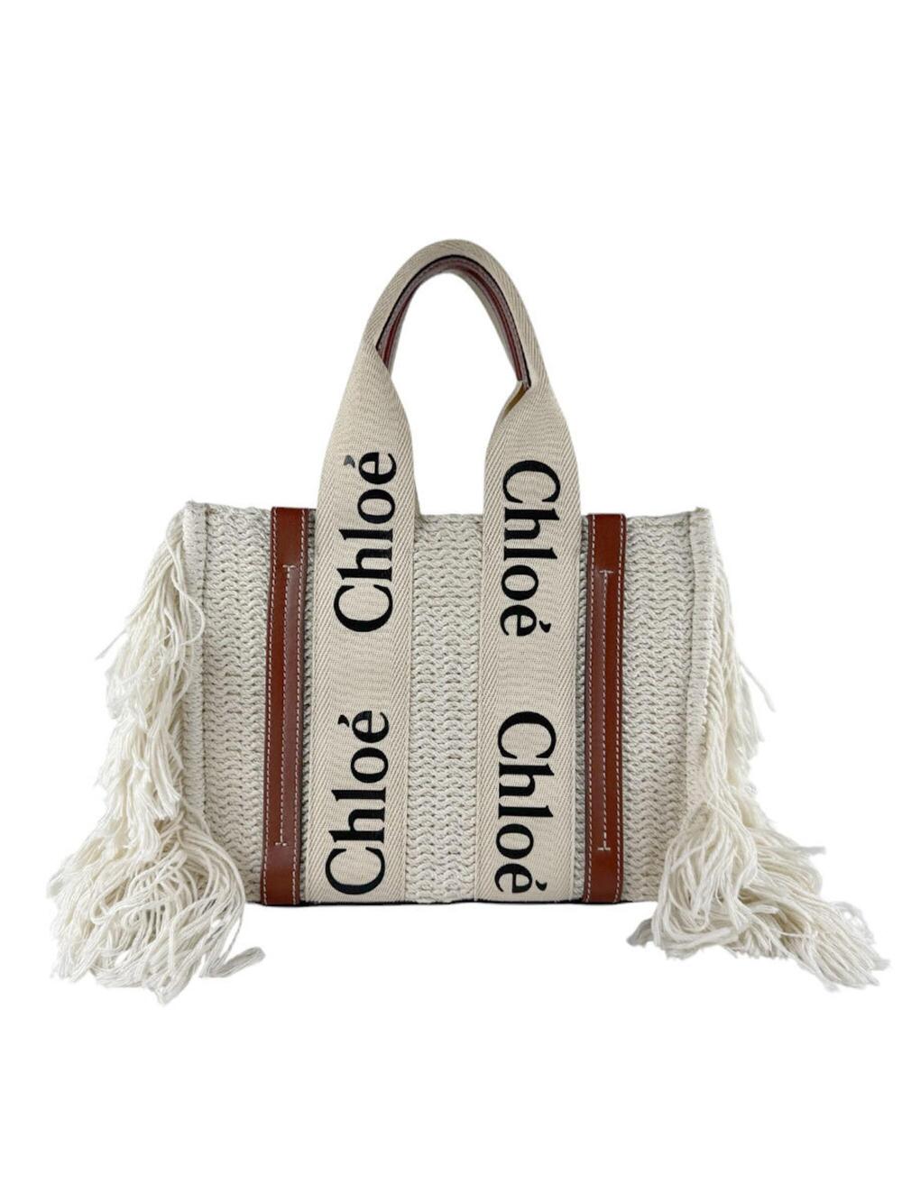 Chloe Woody Tote Canvas With Leather #366844C85B